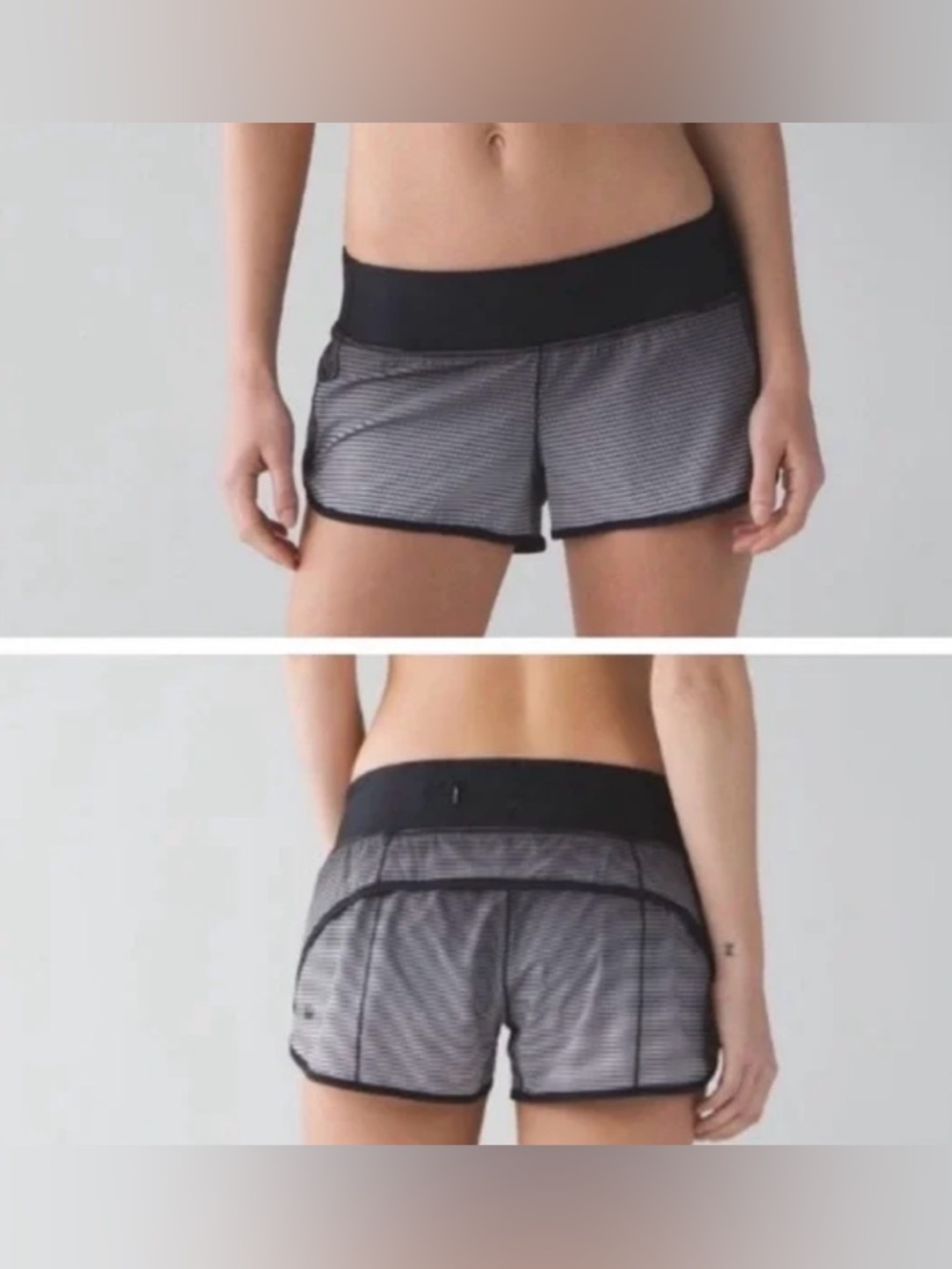 Lululemon Run: Speed Short 4-way Stretch Heathered Slate / Deep Coal Size 4